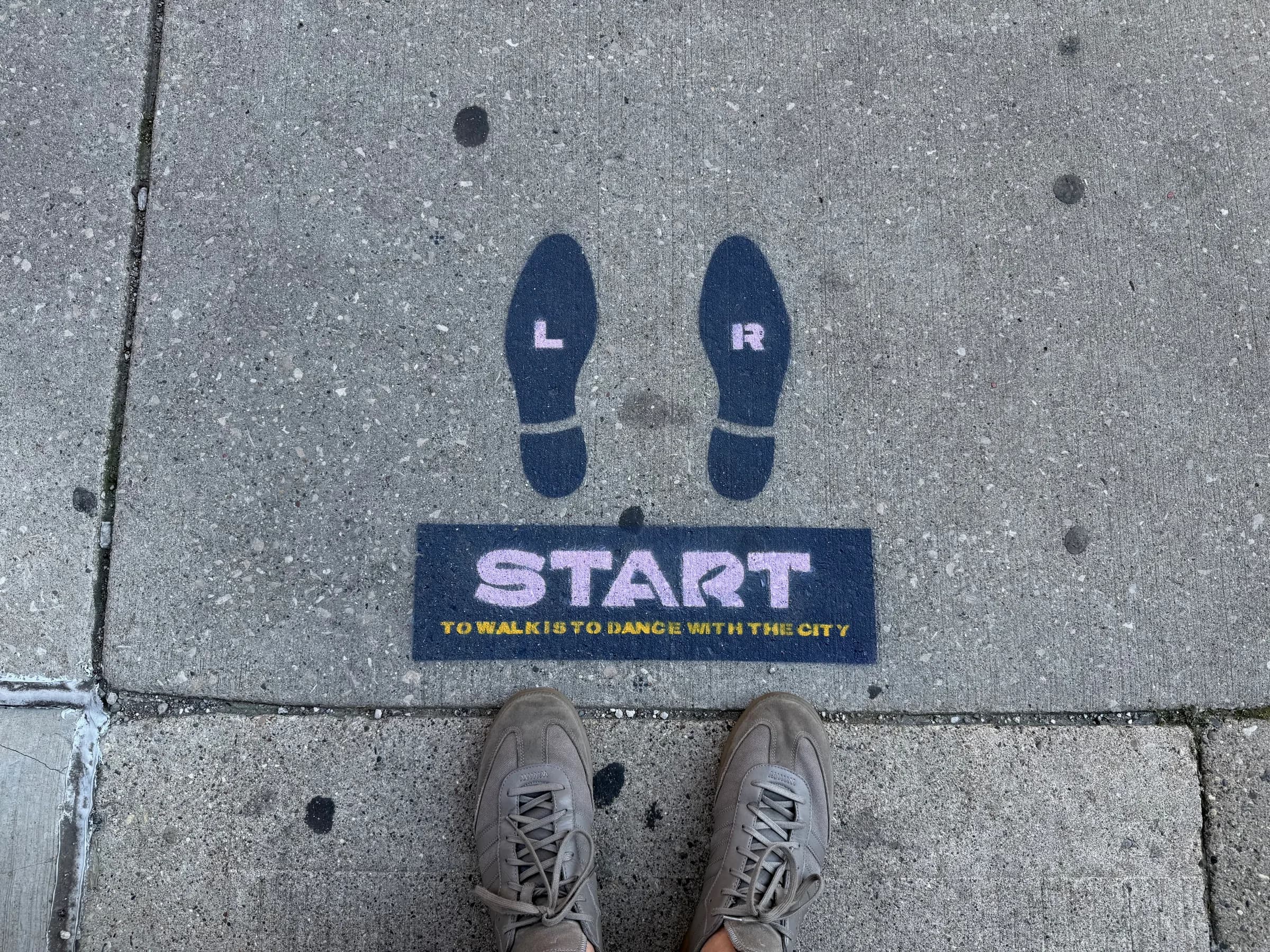 Photo of my shoes and an ArtPrize stencil